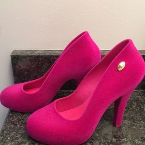 Pink Suede Heels - Size 9